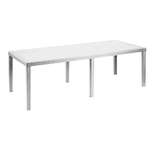 Rechteckiger ausziehbarer Gartentisch, Made in Italy, Farbe Weiß, Maße 150 x 72 x 90 cm (ausziehbar bis 220 cm) von Ipae-Progarden S.P.A.