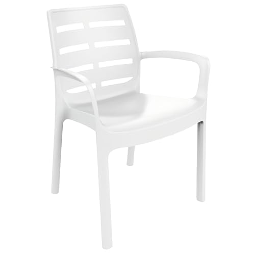 Stapelbarer Monobloc-Sessel, Made in Italy, 61 x 56 x 82 cm, weiße Farbe von Saturnia