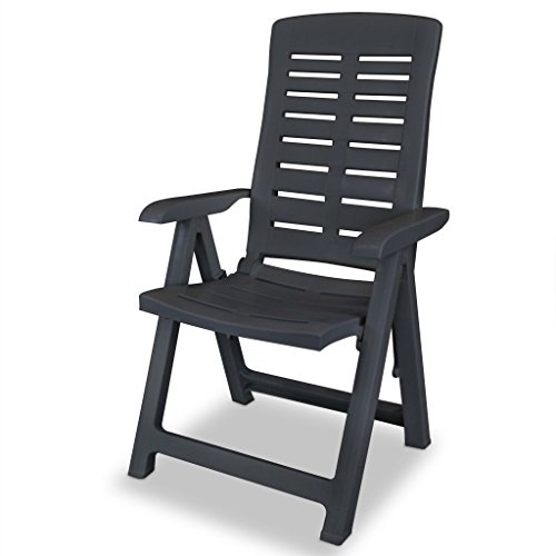 IPAE-Progarden Yuma Multipositions-Klappsessel, anthrazit, 60 x 61 x 109 cm von IPAE-Progarden