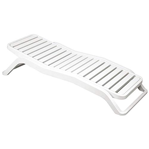Stapelbare Monobloc-Sonnenliege mit anhebbarer Rückenlehne, Sonnendeck, Made in Italy, 71 x 192 x 100 cm, Farbe Weiß von Ipae-Progarden