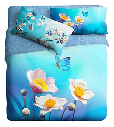 Ipersan Bettwäsche-Set für Einzelbett mit Motiv Butterfly von Ipersan