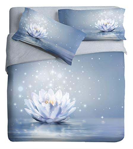 Ipersan Bettwäscheset für Doppelbett, Motiv: Lotusblumen von Ipersan