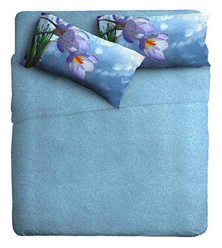 Ipersan Fine-Art Bettlaken-Set, Digitaldruck, 100% Baumwolle, Campanula, Einzelbett von Ipersan