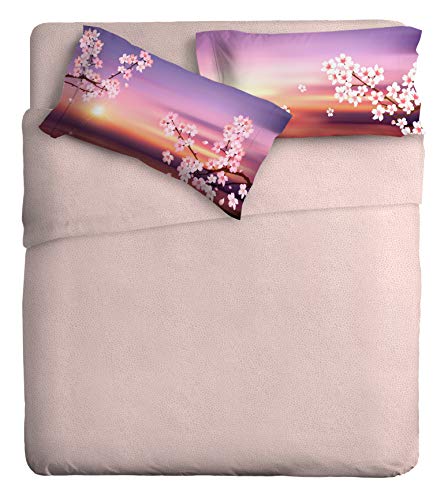 Ipersan Fine-Art Bettlaken-Set, Digitaldruck, 100% Baumwolle, Sonnenuntergänge, Einzelbett von Ipersan