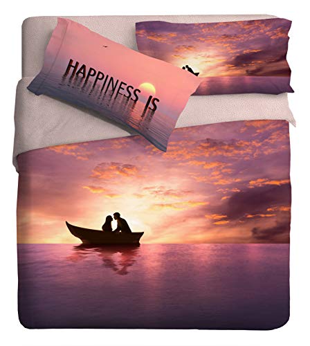 IPERSAN Bettwäsche-Set für Doppelbett, Motiv: Happiness von Ipersan