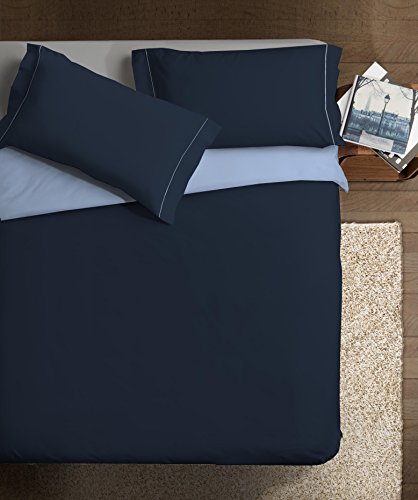 Ipersan Bettwäscheset, für französische Betten, Baumwolle 120 x 190 cm blau/azurblau von Ipersan