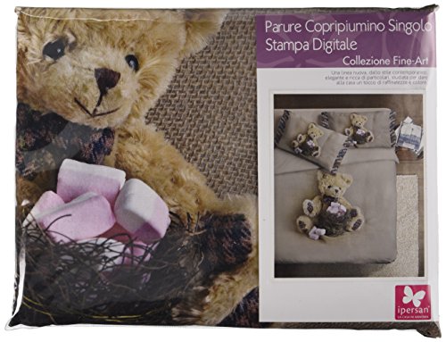 Ipersan Bettbezug Set mit Platziertem fotografisch Druck Funny Bear Farbe Braun/Beige 155x240 von Ipersan