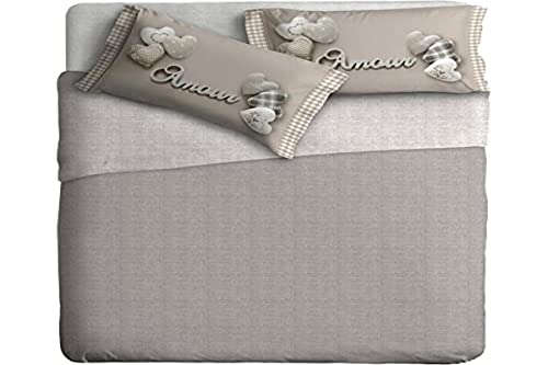 Ipersan Bettwäsche Set fotografisch Amour Farbe beige 260x300 cm. von Ipersan