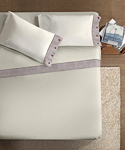 Ipersan Naturale Doppelbett, 100 Applikationen Baumwolle, 50% Leinen, beige, 240 x 290 cm + 2/52 x 83 cm von Ipersan