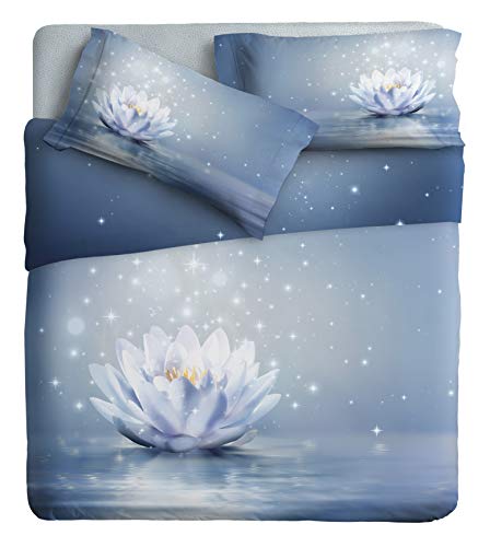 Ipersan Fine-Art Bettwäsche für Doppelbett mit Lotusblumen von Ipersan