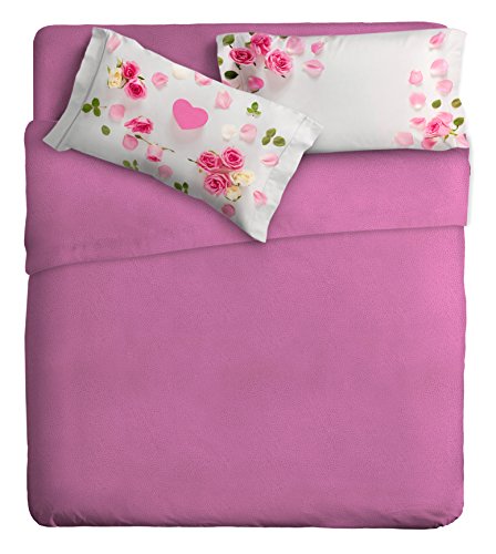 Ipersan Position Petals komplett Reflektor, 100% Baumwolle, Weiß/Pink, Einzelbett, 160 x 300 x 0.5 cm, 3 Einheiten von Ipersan