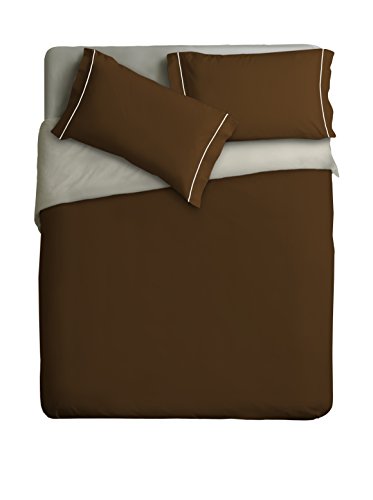 Ipersan zweifarbig Bettbezug Kaffee/beige cm. 255x240 von Ipersan