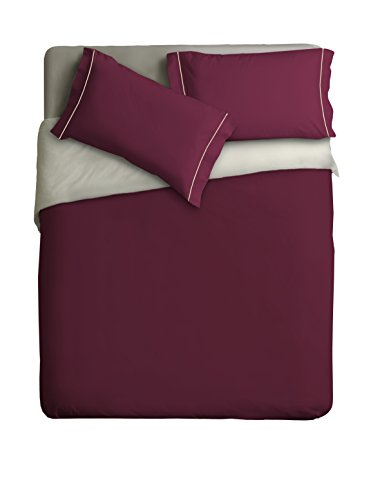 Ipersan zweifarbig Bettbezug Pflaume/beige cm. 255x240 von Ipersan