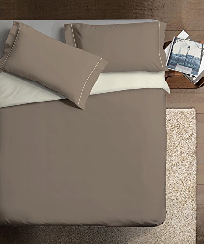 Ipersan zweifarbig Bettbezug Taubengrau/beige cm. 255x240 von Ipersan