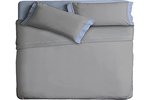 Ipersan zweifarbig Bettwäsche Set Farbe grau/himmelblau 240x290 cm. von Ipersan