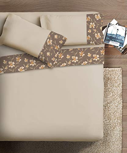 Ipersan Komplett mit Fotorand Armonie Doppelbett Design Lilie Hintergrund Beige von Ipersan