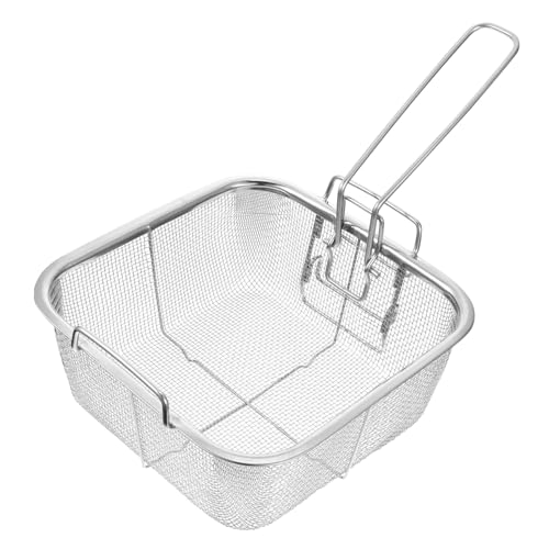 1 Stück Faltbarer Frittierkorb aus Lebensmittelsieb für Frittieren Heiße Töpfe Hitzebeständig zu Handhaben Lagern von Ipetboom