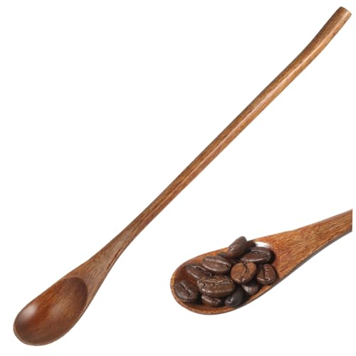 2 Stück Kaffeelöffel mit langem Griff Natürlich mischen Kaffee rühren Löffel Rührlöffel mit langem Griff asiatische Holzlöffel kleiner hölzerner von Ipetboom