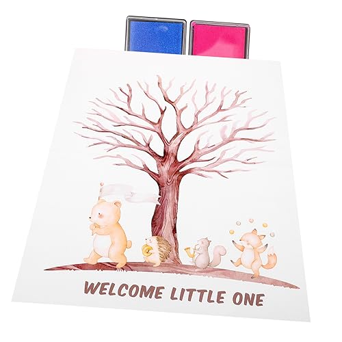 Ipetboom 1 Satz Fingerabdruckbaum Gästebuch für Geschlechtsreveals Dekoration für Babypartys Poster und Stempelkissen für Unvergessliche Erinnerungen Ipetboom 1 Satz Fingerabdruckbaum Gästebuch für Geschlechtsreveals Dekoration für Babypartys Poster und Stempelkissen für Unvergessliche Erinnerungen von Ipetboom