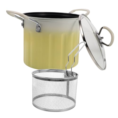 Ipetboom 1 Satz Fritteuse mit Siebeinsatz Multifunktionale Tempura Fritteuse mit Deckel Geeignet für Induktionsherde und Gasöfen zum Frittieren von Meeresfrüchten und Pommes Frites von Ipetboom
