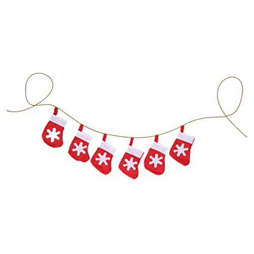 Ipetboom 1 Satz Weihnachtssocken Banner Rote Weihnachtsdeko mit Kreativen Socken Hängedekoration für Fenster Türen und Wände bei Weihnachtsfeiern von Ipetboom