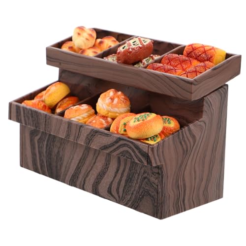 Ipetboom 1 Set Miniatur Vitrine Miniatur Bäckerei Zubehör Set – Simulations Brot Lebensmittelvitrine Für Sammler Und Den Einsatz In Mehreren Szenen von Ipetboom