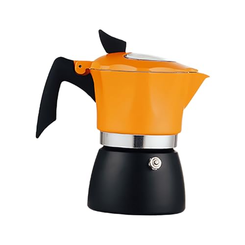 Ipetboom 1 Stück Espressokocher Pot Tragbare Kaffeekanne Schwarz Orange für Zuhause Büro und Leicht und Praktisch für Aromatischen Espresso und Schöne Dekoration von Ipetboom