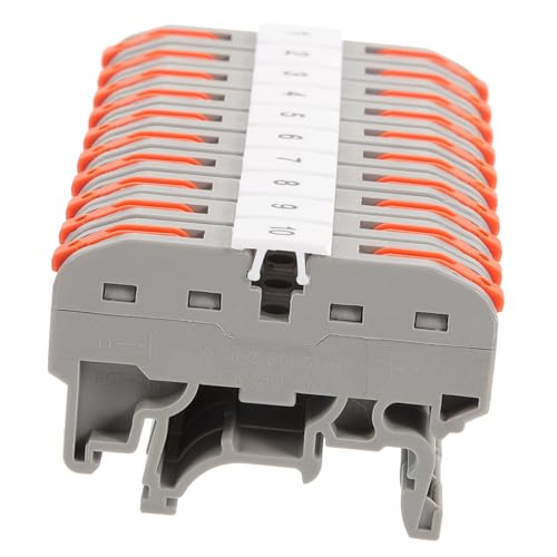 Ipetboom 10 Sätze Din-schienen-klemmsteine Graue Reihenklemmen Hutschiene Schraubklemme für Kleine Kabel Vielseitiger Anschluss für Flexible und Starre Kupferdrähte Ersatz für Uk-verteiler von Ipetboom