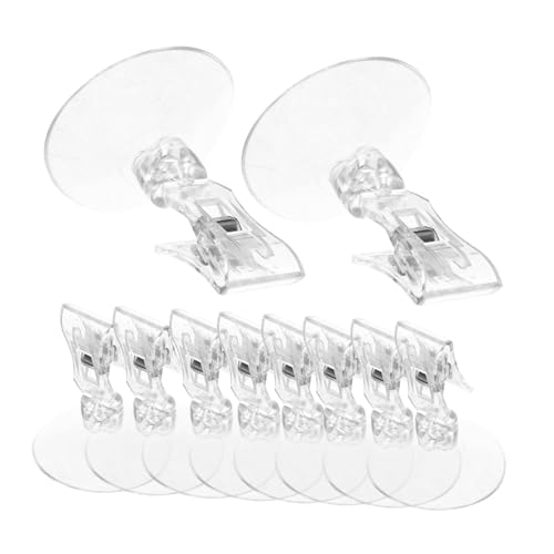 Ipetboom 10 Stück Duschvorhang Clips mit Saugnapf Winddichte Kunststoff Halterungen für Badewannenwand Spritzschutz und Fester Halt für Glatte Oberflächen Praktische Shower Curtain Holder von Ipetboom