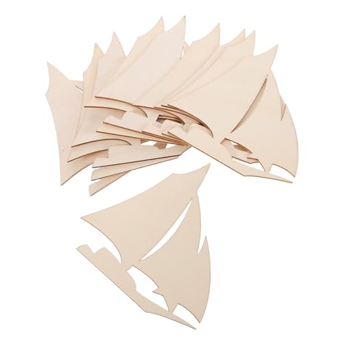 Ipetboom 10 Stück Teiliges DIY Holz Segelboot für Bastelprojekte Naturbelassene Holzformen Deko für Strand und Sommerambiente Vielseitige Tisch und Raumdekoration Fördert Kreativität und von Ipetboom