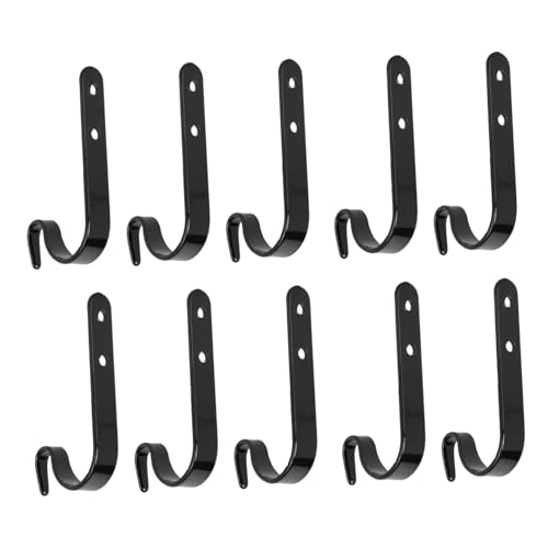 Ipetboom 10 Stück Teiliges Metall J Förmige Wandhaken Schwarz Robuste Schraubhaken mit Hoher Tragkraft Rostbeständig und Langlebig als Bag Hooks und Home Hooks für Ordnung und von Ipetboom