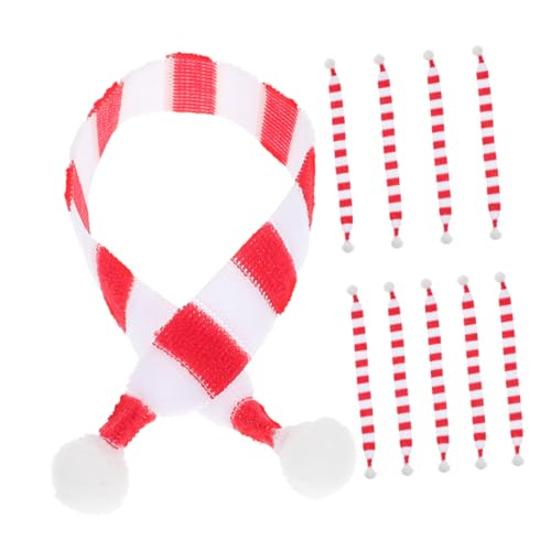 Ipetboom 10 Stück Teiliges Mini Weihnachts Schals für Schneemann und Bärenpuppen Rote und Weiße Strickschals für DIY Bastelprojekte und Festliche Dekorationen für Miniatur Tiere und von Ipetboom