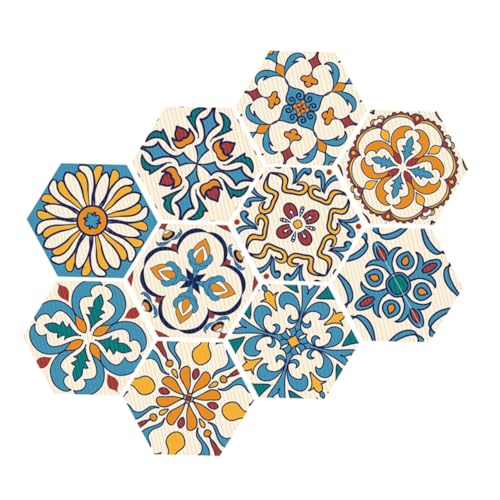 Ipetboom 10 Stück Teiliges Sechseckige Anti rutsch fliesenaufkleber Selbstklebend Wasserfest für Badezimmer Küche Boden Dekorative rutschfeste Wand Bodenfliesenpaste von Ipetboom