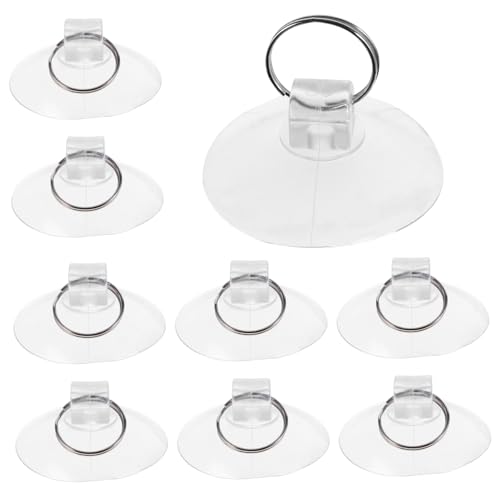 Ipetboom 10 Stück Teiliges Transparente Pvc saugnäpfe mit Schlüsselringen Starke Haftende Spurlos Abnehmbare Haken Vielseitig für Fenster Bad Küche und Glatte Oberflächen Geeignet von Ipetboom