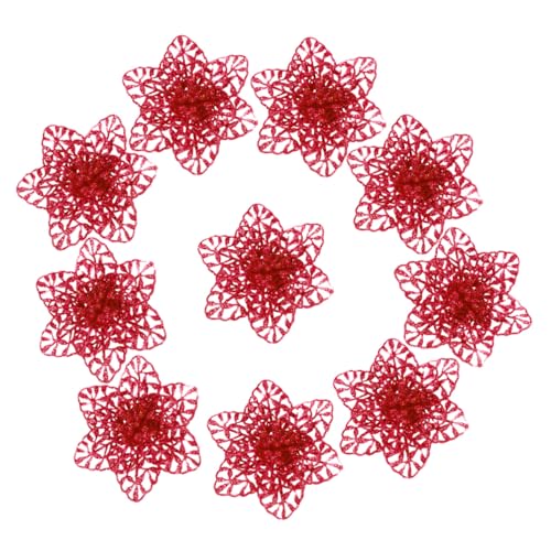 Ipetboom 10 Stück Weihnachtsblumen Deko Künstliche Simulation Blume mit Glitzereffekt DIY Handarbeit Hohlblume in Rot Vielseitiger Christbaumschmuck für Fenster und Türdeko Ipetboom 10 Stück Weihnachtsblumen Deko Künstliche Simulation Blume mit Glitzereffekt DIY Handarbeit Hohlblume in Rot Vielseitiger Christbaumschmuck für Fenster und Türdeko von Ipetboom