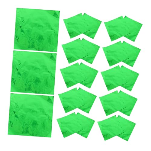 Ipetboom 100 Stück Aluminiumfolie Lebensmittelverpackung Grün Lebensmittelecht Robust Vielseitig für Süßigkeiten Schokolade Tee und DIY Geschenkverpackungen Zuhause und Geschäft von Ipetboom