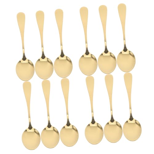 Ipetboom 12 Stück Teiliges Goldbesteck Set Edelstahl Dessertlöffel mit Luxuriöser Titanbeschichtung Spülmaschinenfest Vielseitig Verwendbar als Suppen Obst und Verkostungslöffel für Ipetboom 12 Stück Teiliges Goldbesteck Set Edelstahl Dessertlöffel mit Luxuriöser Titanbeschichtung Spülmaschinenfest Vielseitig Verwendbar als Suppen Obst und Verkostungslöffel für von Ipetboom
