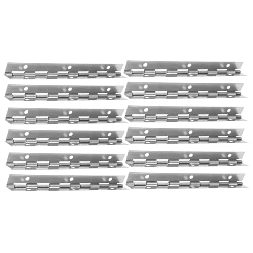 Ipetboom 12 Stück Teiliges Heavy Duty Klavierband Scharniere aus Edelstahl Robuste Durchgehende Scharniere mit Bohrlöchern für Schranktüren Möbel und Fenster Einfache Montage Langlebig von Ipetboom