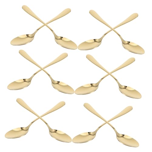 Ipetboom 12 Stück Teiliges Set Goldfarbene Dessertlöffel aus mit Spiegelglanz Kleine Espressolöffel für Kaffee Tee Desserts und Obst Vielseitige Löffel für Tafelrunden Ipetboom 12 Stück Teiliges Set Goldfarbene Dessertlöffel aus mit Spiegelglanz Kleine Espressolöffel für Kaffee Tee Desserts und Obst Vielseitige Löffel für Tafelrunden von Ipetboom