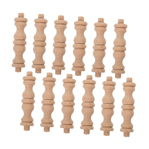 Ipetboom 12 Stück Teiliges Weinschrank Holzspindeln aus Massivem Holz Rustikale Handgeschnitzte Dekosäulen im Europäischen Stil für Bar Küchen und Kleiderschränke Wohnraumdekoration von Ipetboom