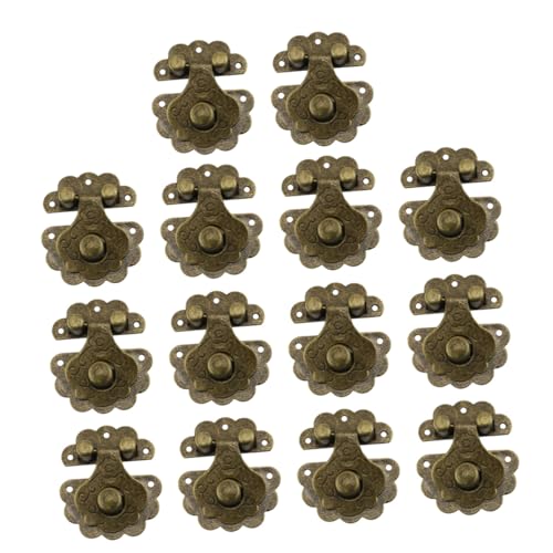 Ipetboom 14 Stück Teiliges Vintage Eisenschloss Hasp Latch für Schmuck Holzkisten Robustes Schloss mit Retro design für Schrank Werkzeugkasten und Aufbewahrungsboxen von Ipetboom
