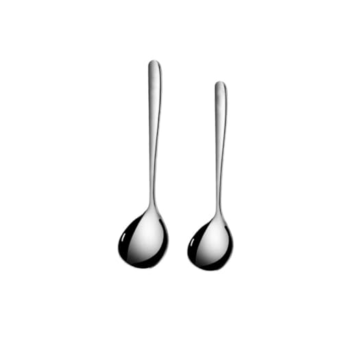 Ipetboom 2 STÜCK Teiliges Edelstahl Porridge Löffel mit Langem Griff Glatte Oberfläche Sicherer Kochlöffel für Suppe und Brei Schonend für Haut Spülmaschinenfest für Küche und Restaurant von Ipetboom
