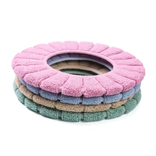Ipetboom 2 STÜCK Warmer Verdickter O Förmiger Toilettensitzbezug Dehnbar Weicher Polyester Passend für Wc Sitz Komfortabler Sitzschutz für Ältere Menschen und Kalte Tage Zufällige Farbe von Ipetboom