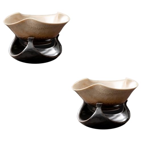 Ipetboom 2 Sätze Vintage Keramischer Teefilter Teestrainer mit Dekorativem Design Hochtemperaturbeständig für Zuhause zum Filtern von Teeresten Stilvolle Tee Ware für Teeliebhaber von Ipetboom
