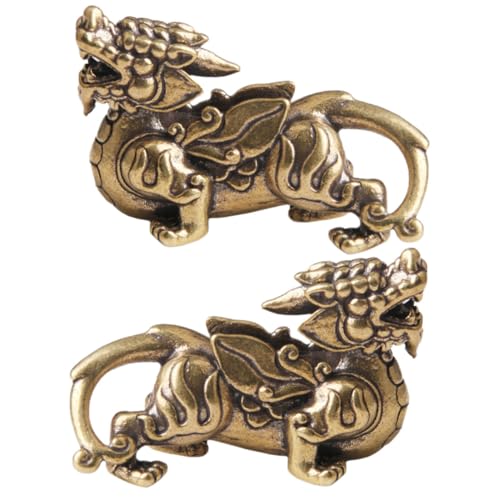 Ipetboom 2 Stück Antike Kylin Figuren aus Messing Handgefertigte Feng Shui Skulpturen Dekorative Tisch Ornamente mit positiver und Wohlstands Symbolik Langlebige Garten Deko Ipetboom 2 Stück Antike Kylin Figuren aus Messing Handgefertigte Feng Shui Skulpturen Dekorative Tisch Ornamente mit positiver und Wohlstands Symbolik Langlebige Garten Deko von Ipetboom