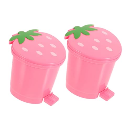 Ipetboom 2 Stück Cartoon Mülltonne Mini Desktop Abfalleimer Schreibtisch Abfallbehälter Rosa Wiederverwendbar Für Küche Wohnzimmer Büro von Ipetboom