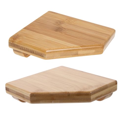 Ipetboom 2 Stück Wandmontiertes Eckregal Aus Holz Platzsparendes Regal Für Badezimmer Küche Und Schlafzimmer Schwimmendes Design Kein Bohren Erforderlich Multifunktionale von Ipetboom
