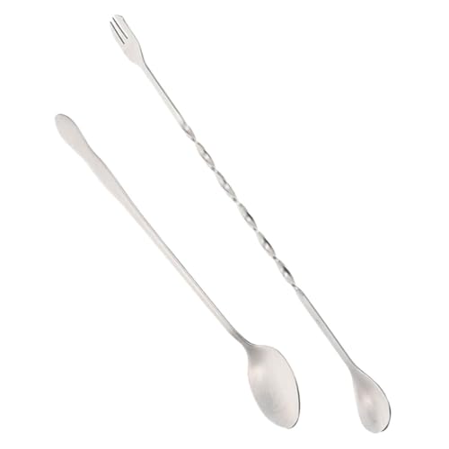 Ipetboom 2 Stück Edelstahl Cocktailrührer Lange Barlöffel mit Magnet Wiederverwendbare Swizzle Sticks für Cocktails Kaffee Heißgetränke und Fruchtsäfte Leicht und Rostfrei Wiederverwendbar von Ipetboom