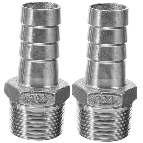 Ipetboom 2 Stück Edelstahl Teiliges Außengewinde Rohranschluss Gerade Barb Fitting Pex Schlauchadapter für Schlauchreparatur DIY Projekte mit Auslaufsicherer Verbindung von Ipetboom