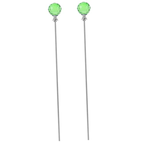 Ipetboom 2 Stück Gartenstecker mit Kristallspitze Stabiles Metall mit Langem Gewindebolzen Funkelnde Feenstab-deko für Blumentöpfe Garten und Außenbereich Reflektierende Lichtakzente von Ipetboom